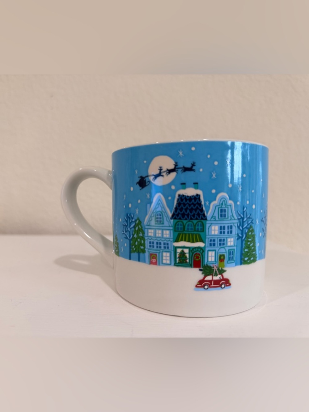 Target Wondershop Blue Christmas Village Ceramic Mug - Picture 2 of 4